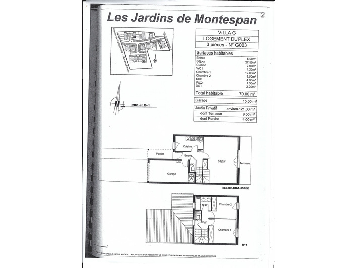  Montr&eacute;jeau maison T3 &agrave; vendre - 2 chambres, cuisine &eacute;quip&eacute; ouverte, ter